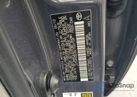 2012 Toyota Prius из США, поврежденный, VIN JTDKN3DU5C1547109